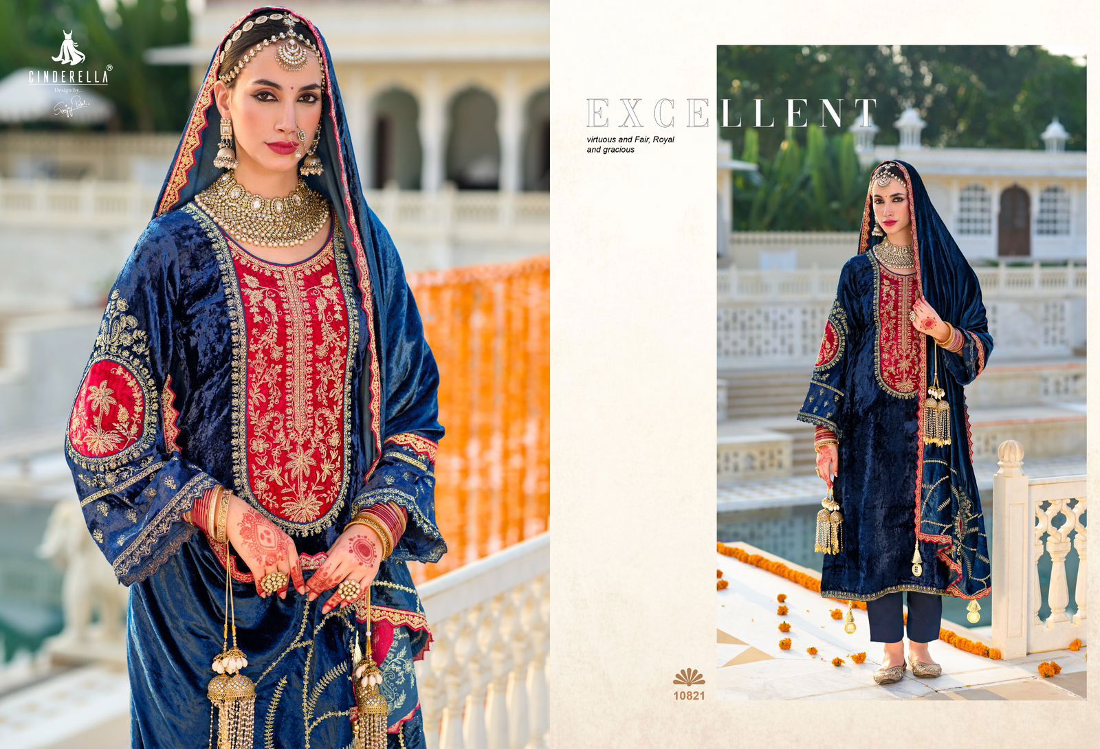 Noor E Shama By Cindrella Winter Wear Viscose Velvet Salwar Suits Wholesale Online